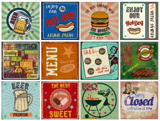 Vintage Food - Pack 12 unidades