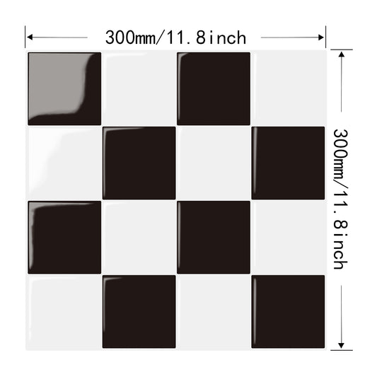 Mosaiko 3D Ajedrez Blanco/Negro 1,2mm