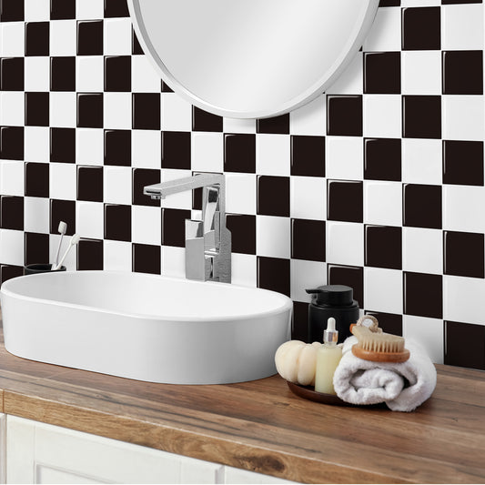 Mosaiko 3D Ajedrez Blanco/Negro 1,2mm