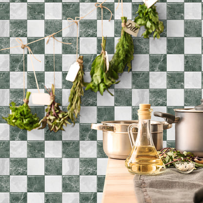 Mosaiko 3D Ajedrez Blanco/Verde 1,2mm
