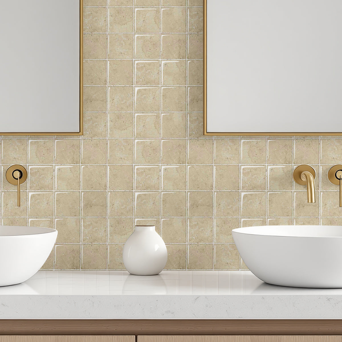 Mosaiko 3D Cuadros Marmol Beige 1,2mm