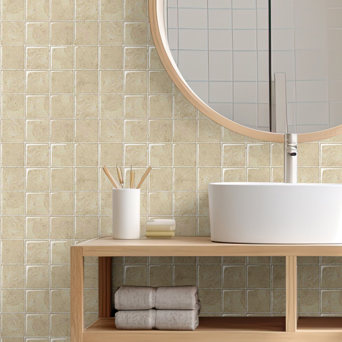 Mosaiko 3D Cuadros Marmol Beige 1,2mm