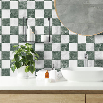 Mosaiko 3D Ajedrez Blanco/Verde 1,2mm