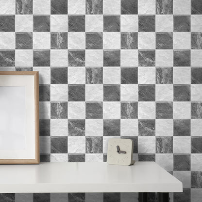 Mosaiko 3D Ajedrez Blanco/Gris 1,2mm