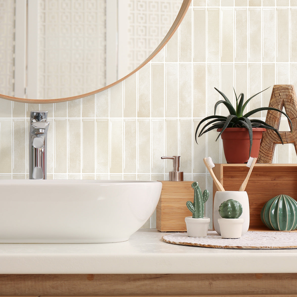 Mosaiko 3D Lineas Marmol Beige 1,2mm