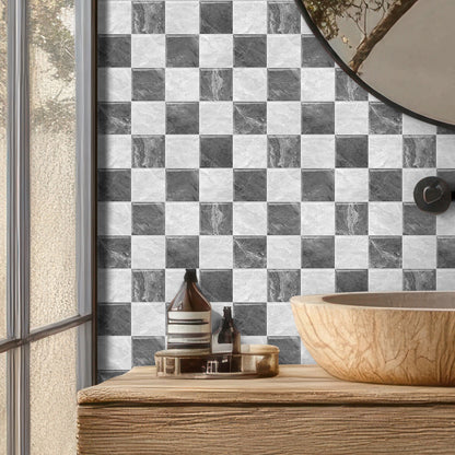 Mosaiko 3D Ajedrez Blanco/Gris 1,2mm