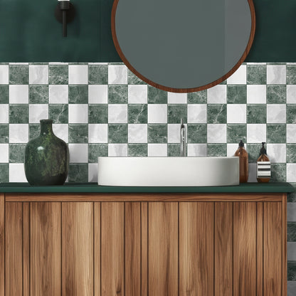 Mosaiko 3D Ajedrez Blanco/Verde 1,2mm