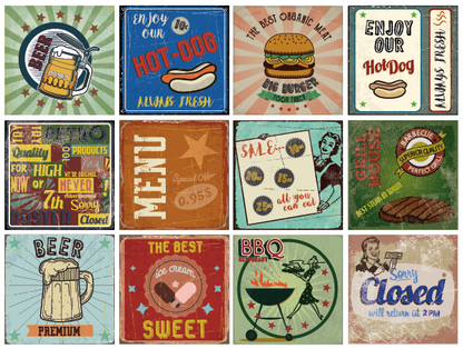 Vintage Food - Pack 12 unidades
