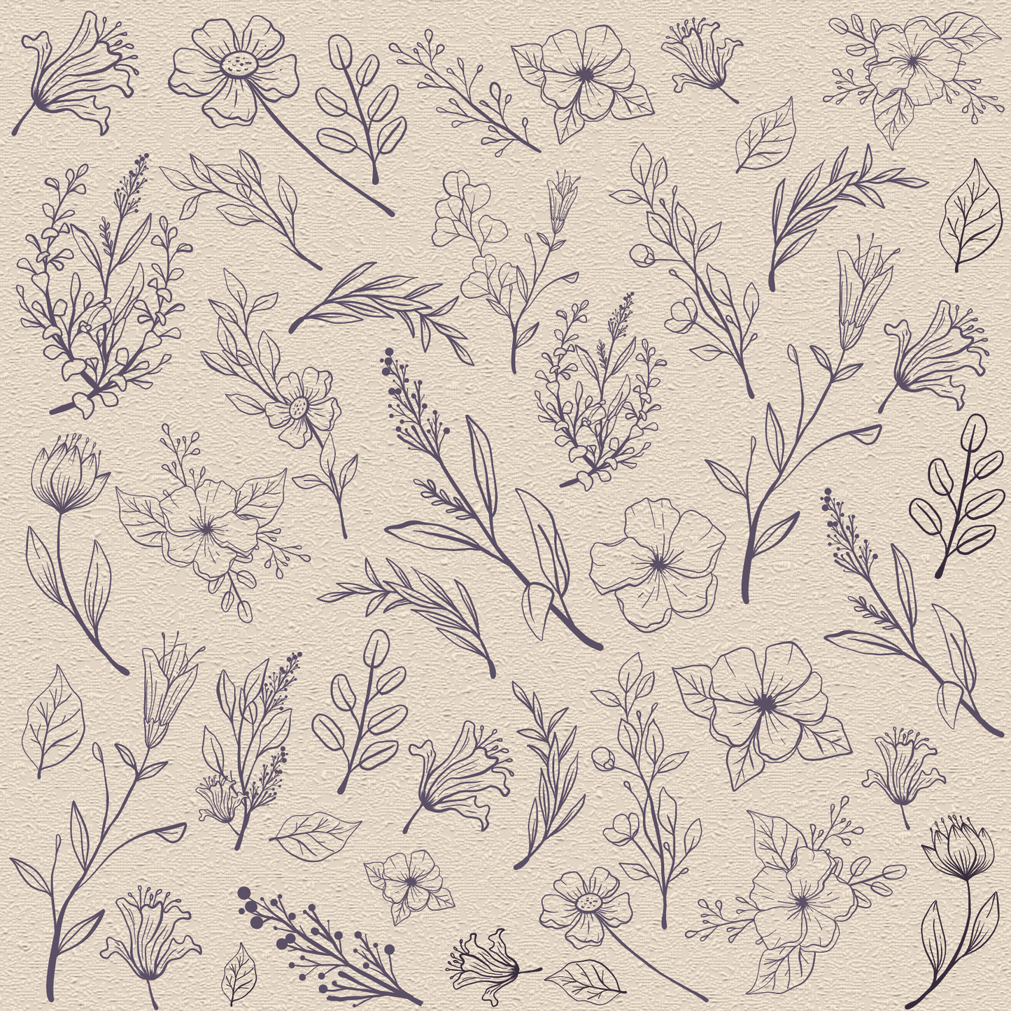 Botanica Crema - Dekomuro 35x35 cm Pack 6 unidades