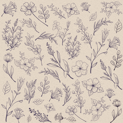 Botanica Crema - Dekomuro 35x35 cm Pack 6 unidades