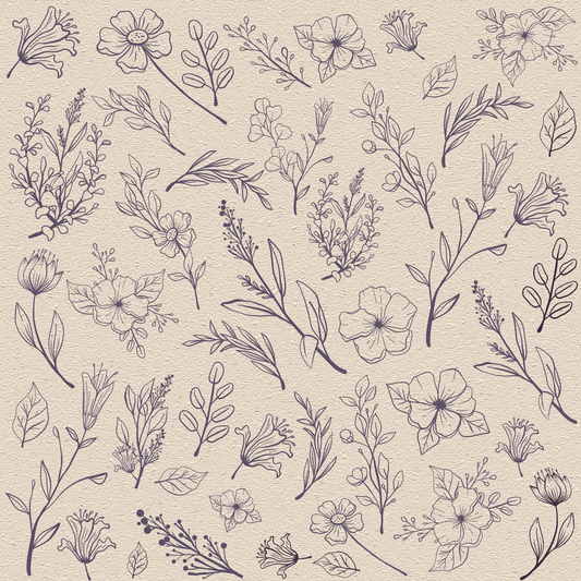 Botanica Crema - Dekomuro 35x35 cm Pack 6 unidades