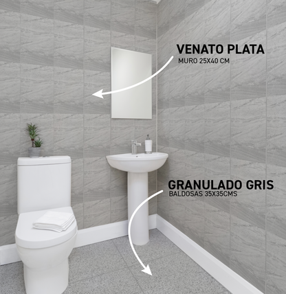 Baldosas 35x35 GRANULADO GRIS - Pack 6 unidades